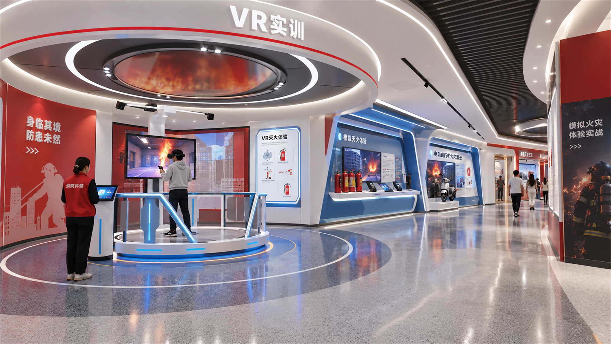 应急消防科普教育基地 · VR 实训区-AI