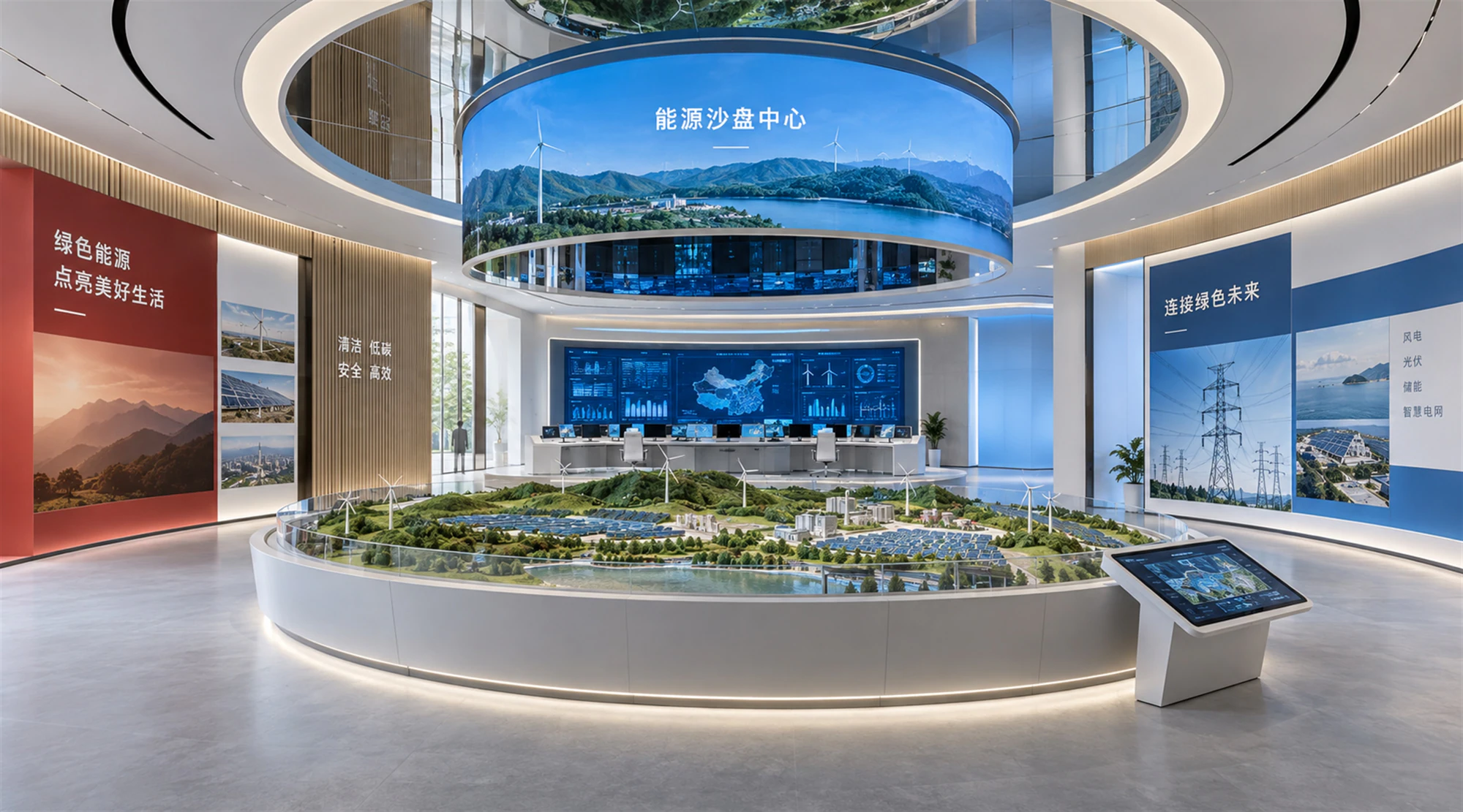 山能西北新能源集控中心 · 沙盘展示区-AI